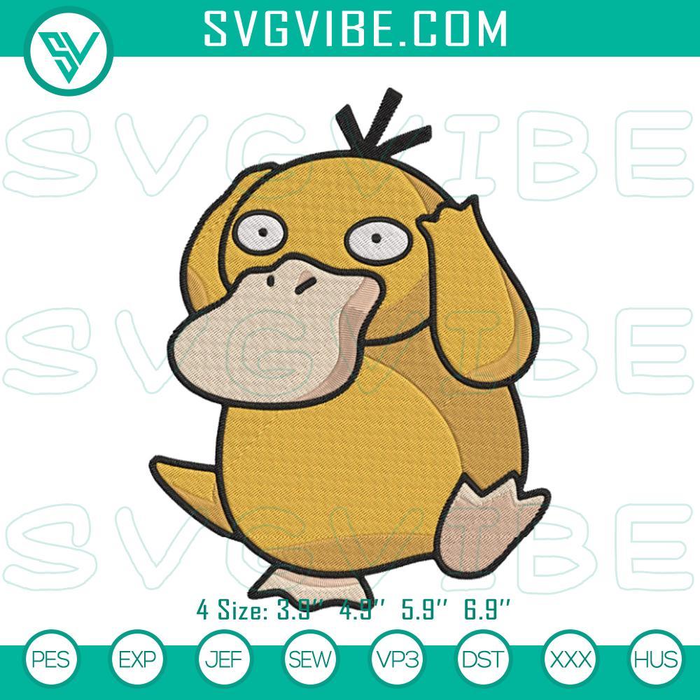 Psyduck Embroidery Designs, Duck Pokemon Embroidery Files Psyduck embroidery design of cute Pokémon character, perfect for digital file download.