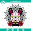 Day of the Dead themed Pug Sugar Skull SVG file, featuring Dia de los Muertos design, ideal for crafting projects.