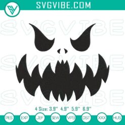 Pumpkin face embroidery designs, Halloween machine file for fun crafting.