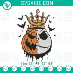 Pumpkin King Jack Skellington embroidery designs for spooky Halloween patterns, perfect for festive decorations.