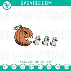 Pumpkin Pacman and Boo Sheet Halloween Embroidery File with Fun Ghost Pattern for spooky crafts and projects.