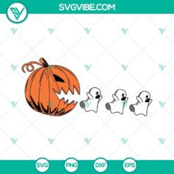 Pumpkin Pacman and Boo Sheet Halloween SVG, PNG, DXF, EPS Cut Files for crafts and projects.