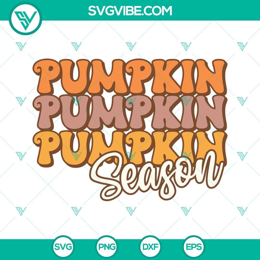 Pumpkin Season SVG, Pumpkin Fall Halloween Season SVG PNG DXF EPS Cut Files Pumpkin Season SVG design for Fall and Halloween, in PNG, DXF, and EPS formats. Great for festive crafting projects.