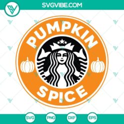 Pumpkin Spice Starbucks logo SVG download featuring fall pumpkin Starbucks coffee design.