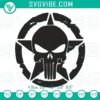 Punisher skull machine embroidery design, bold & edgy digital file for DIY projects, jacket, or clothing.