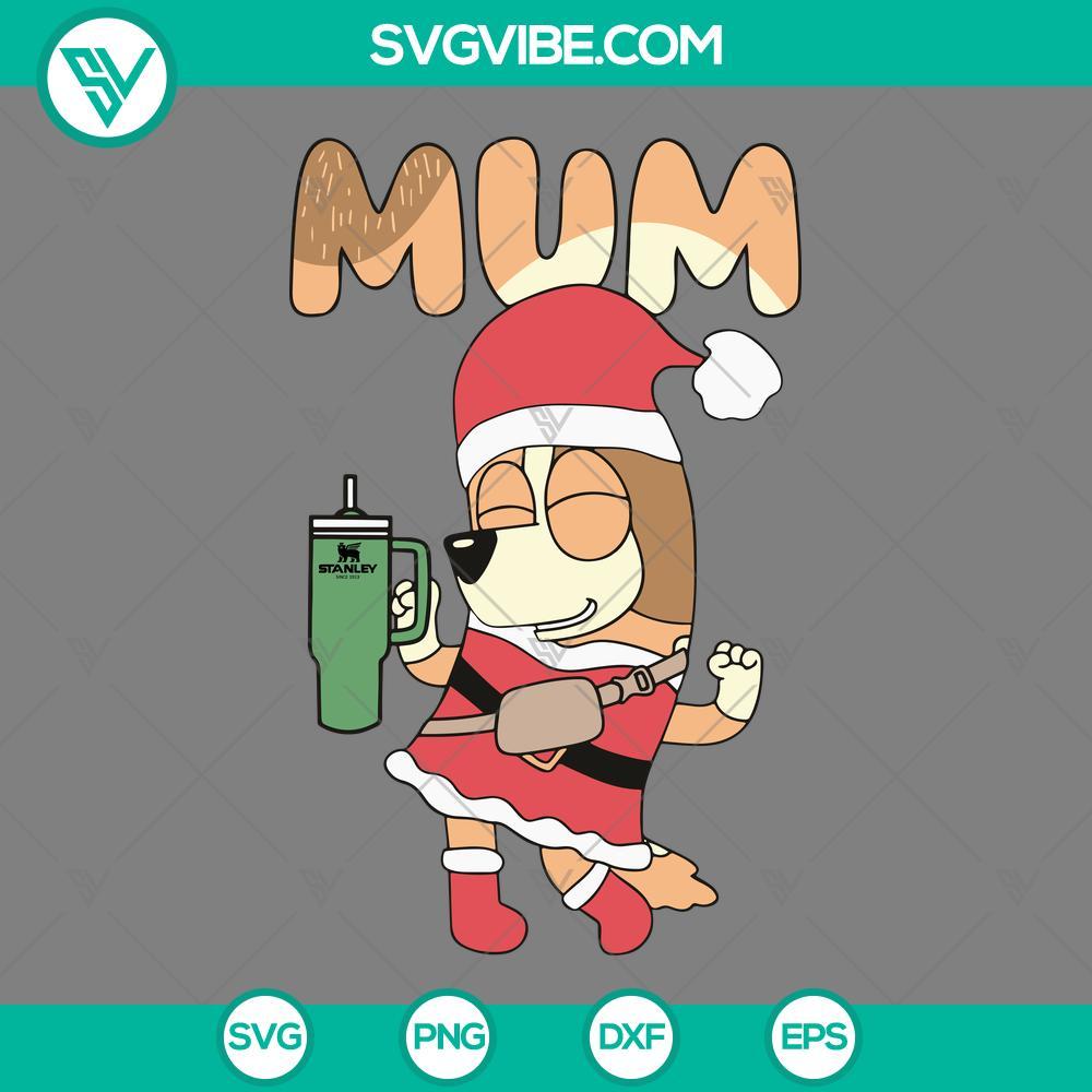 Rad Mom Bluey Christmas Stanley Tumbler SVG File Design Bluey Christmas Stanley tumbler SVG design for rad moms. Festive and stylish holiday images file. Perfect for crafting projects.