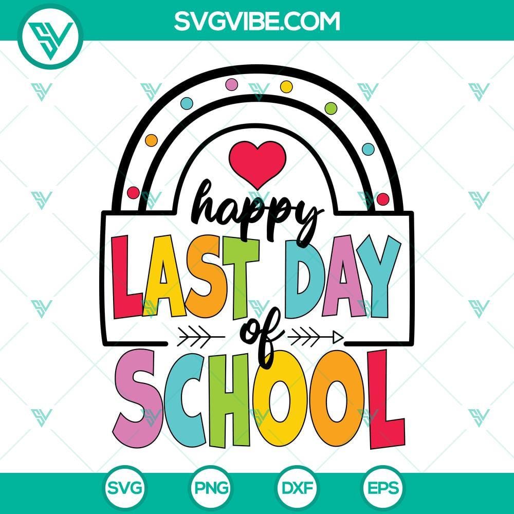 rainbow-happy-last-day-of-school-svg-school-out-for-summer-svg-last-day-of-school-svg-7-mockup.jpg Colorful Rainbow Happy Last Day of School and School Out for Summer SVG images for download. Perfect for celebrating the end of the school year.
