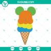 Rainbow Pride Ice Cream Mickey SVG File ideal for LGBT community with gay pride theme. Perfect for crafting projects.