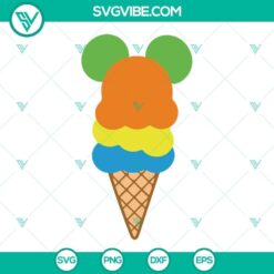 Rainbow Pride Ice Cream Mickey SVG File ideal for LGBT community with gay pride theme. Perfect for crafting projects.