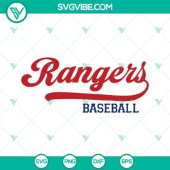 Vintage Texas Rangers baseball SVG design with PNG, DXF, and EPS file formats, perfect for crafts and apparel.