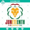 Rasta lion Juneteenth SVG celebrating independence day, suitable for cutting machines and various formats.