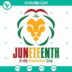 Rasta lion Juneteenth SVG celebrating independence day, suitable for cutting machines and various formats.