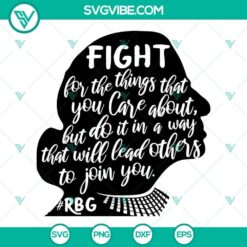 RBG SVG with quotes about dissent, Ruth Bader Ginsburg inspired design for crafting projects.