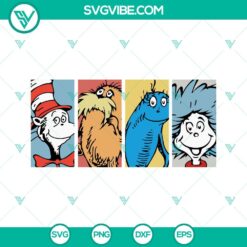 Colorful Dr. Seuss-themed SVG file for Read Across America Day celebration, perfect for Cricut projects - PNG, DXF, EPS formats available.