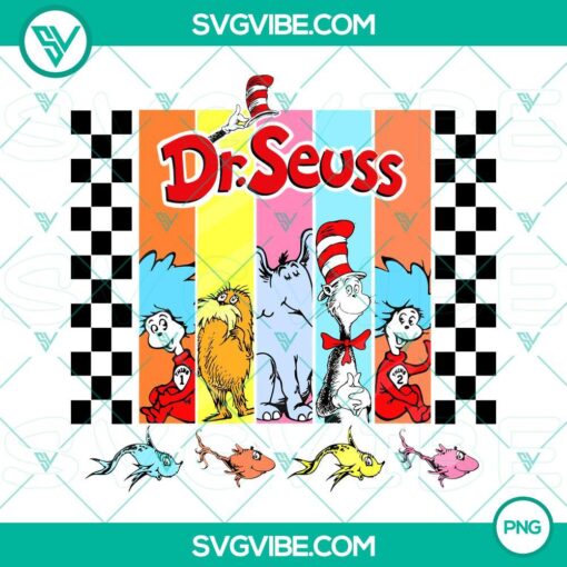 Dr Seuss characters in vibrant PNG files for Read Across America, Dr Suess Day celebration. Download cute and iconic Dr. Seuss PNG images.