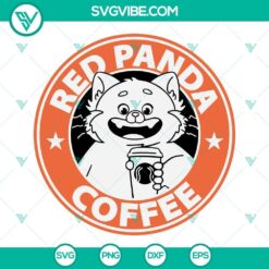 Red Panda Turning Red SVG design, perfect for coffee lovers and panda enthusiasts. Ideal for crafting and digital projects.