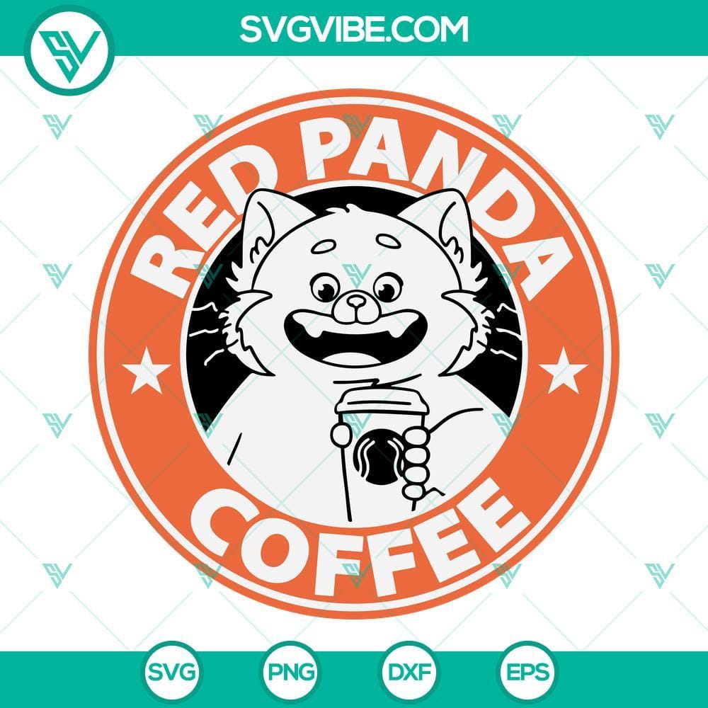 Red Panda Coffee SVG, Turning Red SVG, Red Panda Turning Red Starbucks Cup SVG Red Panda Turning Red SVG design, perfect for coffee lovers and panda enthusiasts. Ideal for crafting and digital projects.