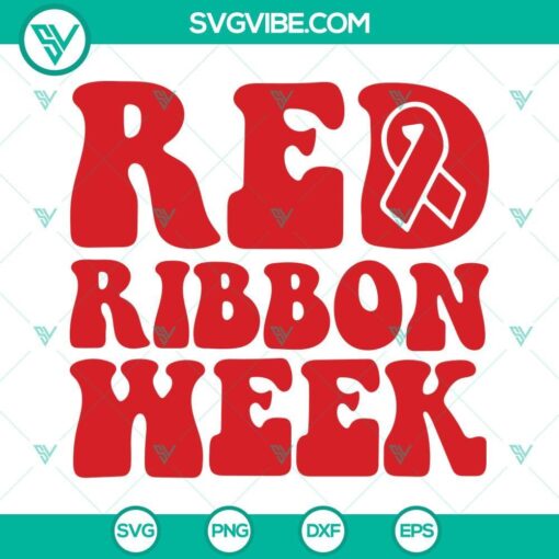 Red Ribbon Week SVG files promoting drug-free message with bold design. Emphasizing no to drugs for anti-drug campaigns.