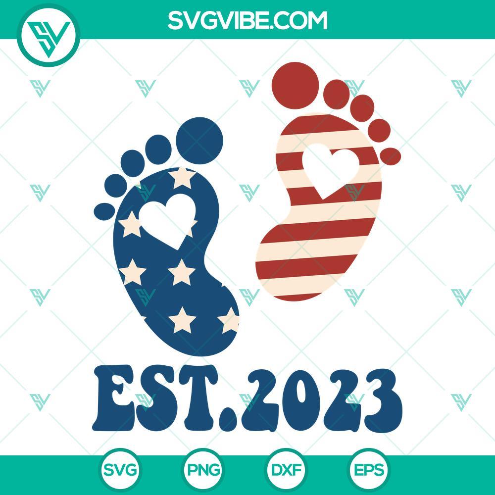 red-white-and-due-est-2023-svg-new-american-baby-svg-pregnancy-announcement-4th-july-svg-1-mockup.jpg Red White And Due 2023 SVG images featuring New American Baby designs for Pregnancy celebration.
