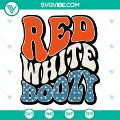 Red White Boozy Retro Smiley SVG Files, 4th Of July SVG File, Funny Fourth 2