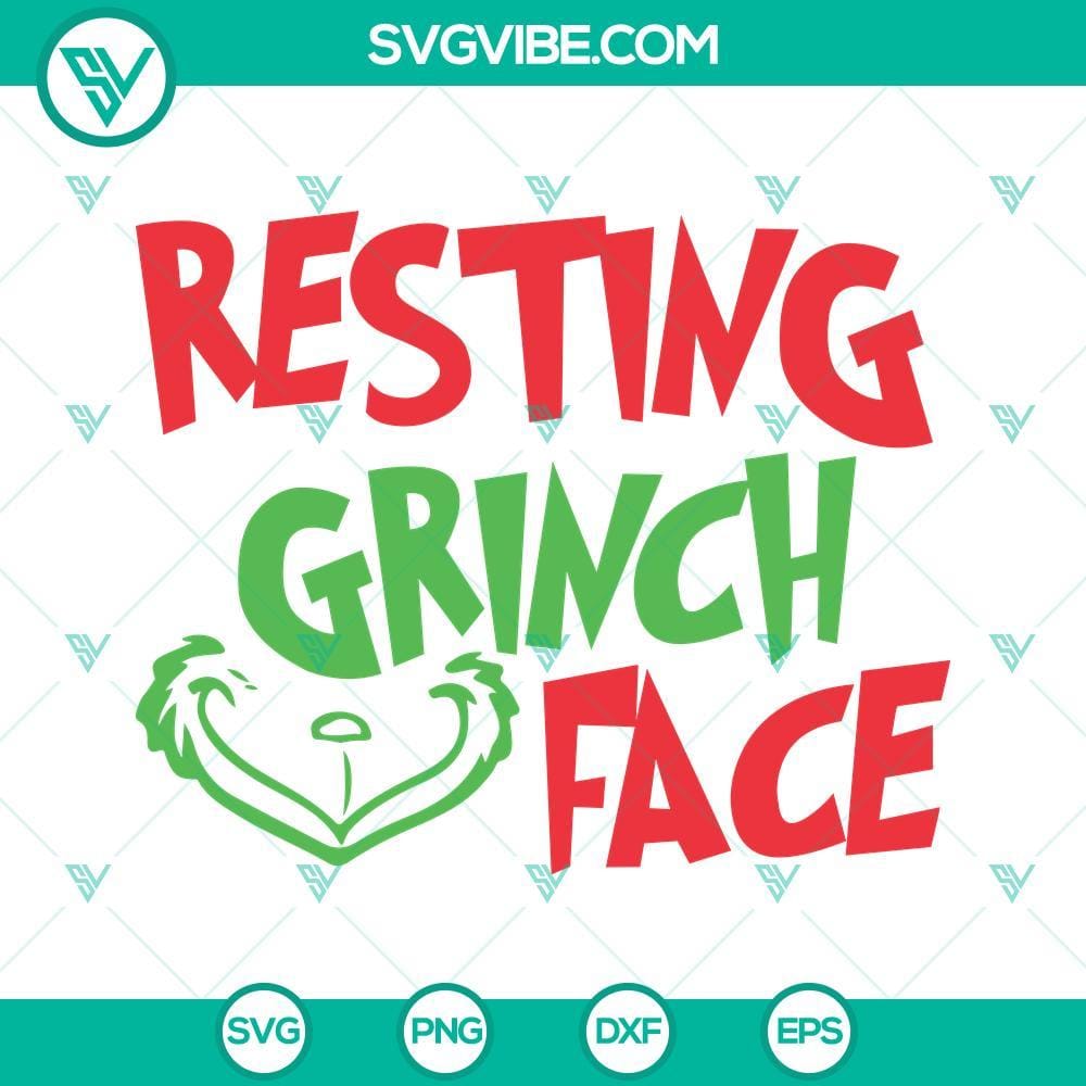 Resting Grinch Face SVG, Grinch SVG, Christmas 2022 SVG, The Grinch SVG Resting Grinch Face SVG files for Christmas 2022, perfect for holiday crafting and decor.