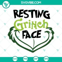 Resting Grinch Face SVG design for Christmas SVG files featuring The Grinch character. Great for holiday crafts and decor.