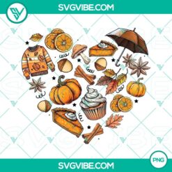 Retro autumn heart Thanksgiving design PNG file for digital use, perfect for fall season graphics.