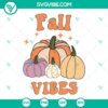 Retro fall vibes SVG file with pumpkin, fall, and Thanksgiving design elements for crafting projects.