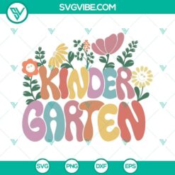 Retro Floral Kindergarten SVG File, Pre School Teacher SVG File,