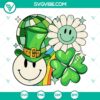 Retro lucky smiley face and green disco ball SVG for St. Patrick's Day celebration, vibrant and fun digital design.