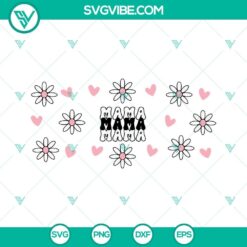 Retro Mama Flower Libbey Can Glass Wrap SVG with cute mom design, ideal for digital crafts and projects.