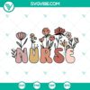 Retro nurse floral and wildflower SVG design for international use. Download now for a vintage nurse theme.