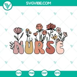 Retro nurse floral and wildflower SVG design for international use. Download now for a vintage nurse theme.