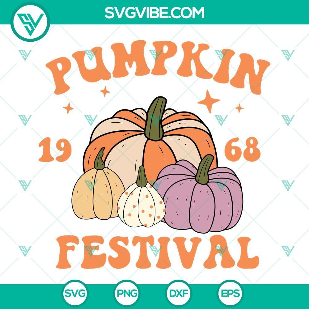 Retro Pumpkin 1968 Festival SVG Digital Download, Pumpkin Fall Thanksgiving SVG Retro 1968 Pumpkin Fall Festival SVG images for digital download, featuring vintage pumpkin designs. Perfect for autumn-themed projects.