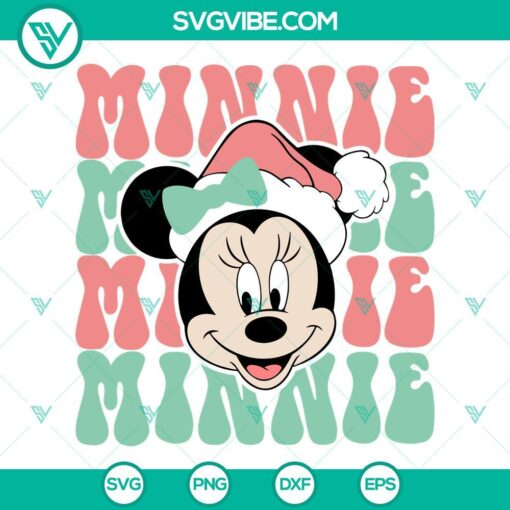 Retro Santa Minnie SVG image with Christmas design, perfect for crafts and holiday projects. Vintage Christmas SVG file.