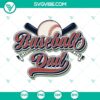 Retro baseball dad SVG design with vintage sports theme, perfect for Dad Life projects. Downloadable image for DIY crafts.