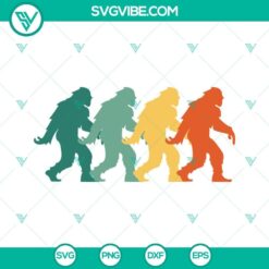 Retro Vintage Bigfoot SVG Download, Sasquatch SVG Download PNG DXF EPS Cut Files