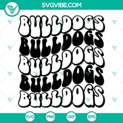Retro wavy Georgia Bulldogs SVG file with PNG, DXF, and EPS formats for cutting machines.