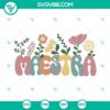 Retro Wildflowers Maestra SVG images for Spanish teacher, bilingual designs with native flavor.