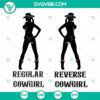 Funny Western Country SVG design featuring Reverse Cowgirl and Regular Cowgirl positions. Perfect for crafts and projects.