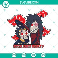Rick And Morty Akatsuki and Naruto inspired SVG design with PNG, DXF, and EPS files for digital use.