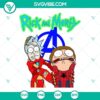 Rick and Morty Avengers SVG file featuring Rick as Iron Man and Morty as Spider Man. Unique crossover design for fans.