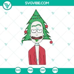 Rick Sanchez Christmas Tree SVG featuring animated character, Christmas theme. Ideal for digital download.