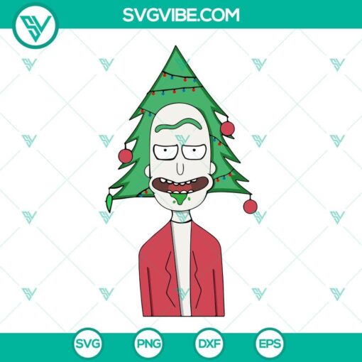 Rick Sanchez Christmas Tree SVG featuring animated character, Christmas theme. Ideal for digital download.