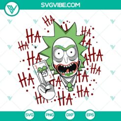 Rick Sanchez Joker SVG Files PNG DXF EPS Digital File featuring Rick And Morty characters, ideal for crafts and digital designs.