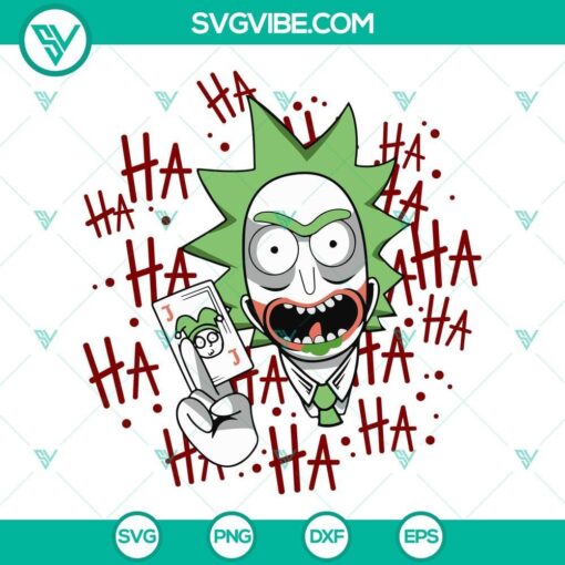 Rick Sanchez Joker SVG Files PNG DXF EPS Digital File featuring Rick And Morty characters, ideal for crafts and digital designs.