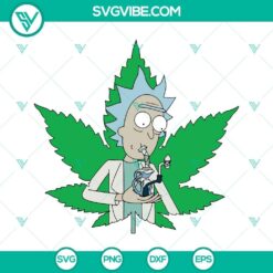 Rick Sanchez from Rick and Morty smoking weed SVG download, cannabis design.