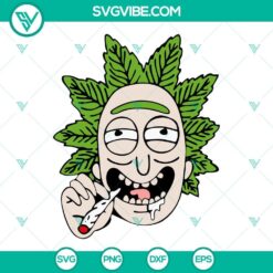 Rick and Morty stoner cartoon smoking weed SVG file, suitable for download.