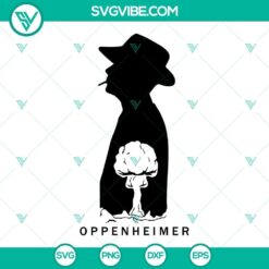 Robert Oppenheimer 2023 SVG files for download, compatible with Cricut machines. PNG, DXF, and EPS formats included.