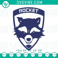 Rocket Raccoon logo embroidery design inspired by Guardians of the Galaxy Vol. 3 movie, can be used for digital crafting.